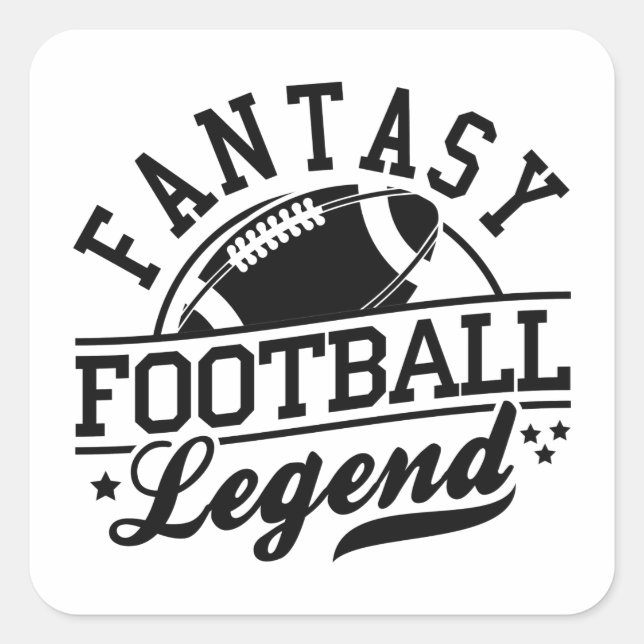 Pegatina Cuadrada Leyenda de Fantasy Football (Anverso)