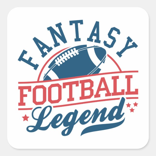 Pegatina Cuadrada Leyenda de Fantasy Football (Anverso)