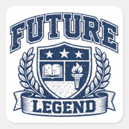 Pegatina Cuadrada Leyenda del Futuro - Orgullo Estudiantil Ambicioso