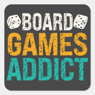 Pegatina Cuadrada Leyenda del juego del jugador de juegos de tablero
