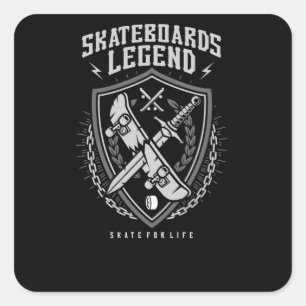 Pegatina Cuadrada Leyenda para patines