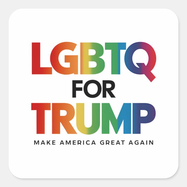 PEGATINA CUADRADA LGBTQ PARA TRUMP GAY LESBIAN PARA TRUMP 2024 (Anverso)