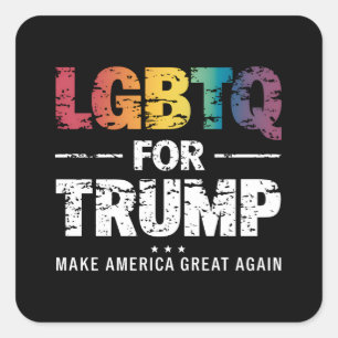 PEGATINA CUADRADA LGBTQ POR TRUMP GAY LESBIANA POR TRUMP 2024 