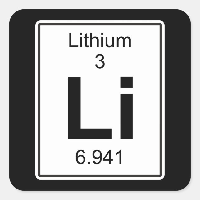 Pegatina Cuadrada Li - Litio (Anverso)