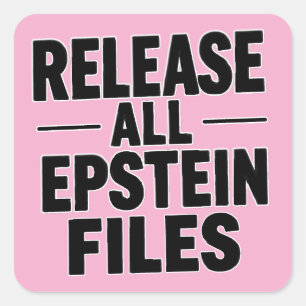 Pegatina Cuadrada Liberar todos los archivos Epstein