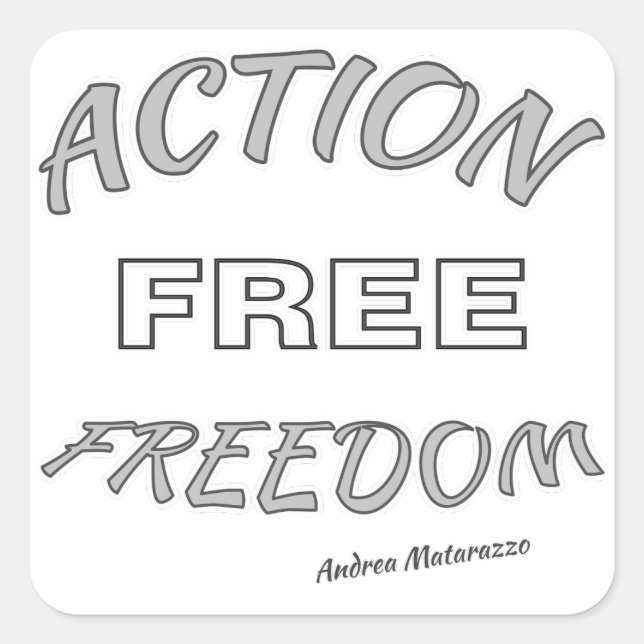Pegatina Cuadrada Libertad de acción (Anverso)