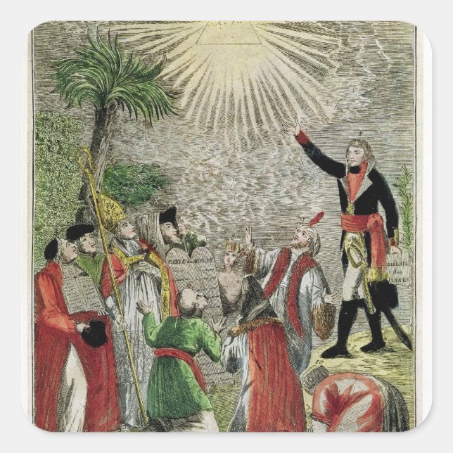 Pegatina Cuadrada Libertad de culto (Anverso)