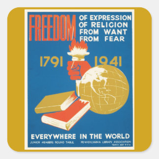 Pegatina Cuadrada Libertad de expresión