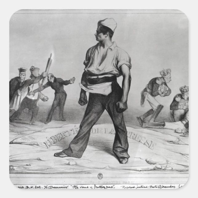 Pegatina Cuadrada Libertad de prensa (Anverso)