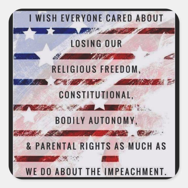 Pegatina Cuadrada Libertad médica (Anverso)