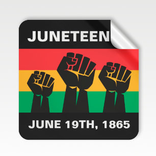 Pegatina Cuadrada Libertad para los negros Junetdecies Orgullo Afric