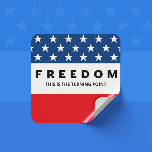 Pegatina Cuadrada Libertad Un verdadero patriota