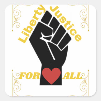 Pegatina Cuadrada Libertades oficiales y justicia para todos Colecci