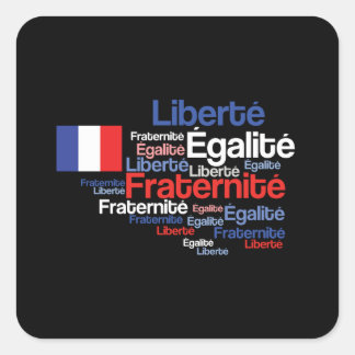 Pegatina Cuadrada Liberté, Égalité, Fraternité