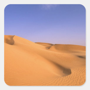 Pegatina Cuadrada Libia, Fezzan, desierto del Sahara, Erg Murzuq, ar