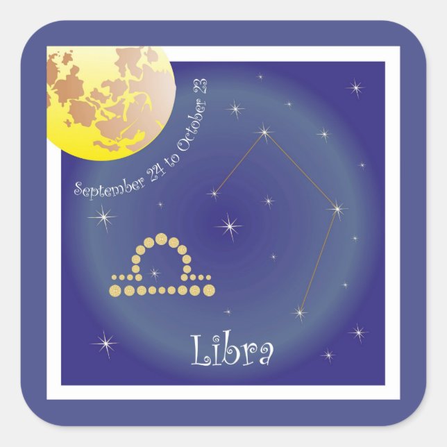 Pegatina Cuadrada Libra el septiembre 24 to de October de 23 (Anverso)
