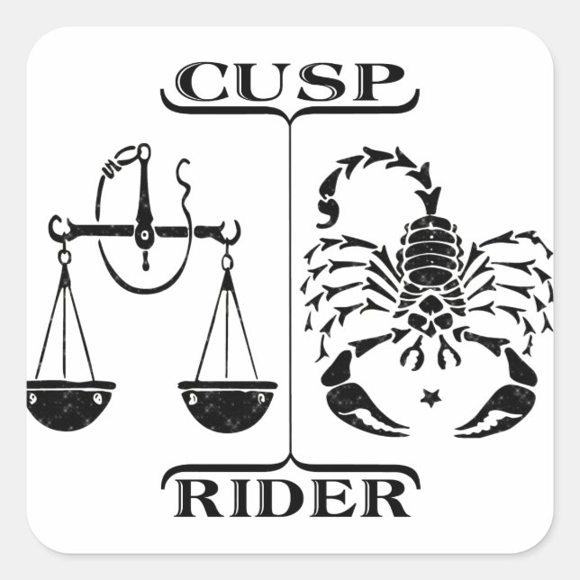 Pegatina Cuadrada Libra/Escorpio (Anverso)