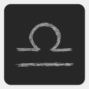 Pegatina Cuadrada Libra. Muestra astrológica del zodiaco