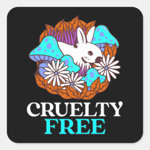 Pegatina Cuadrada Libre de crueldad