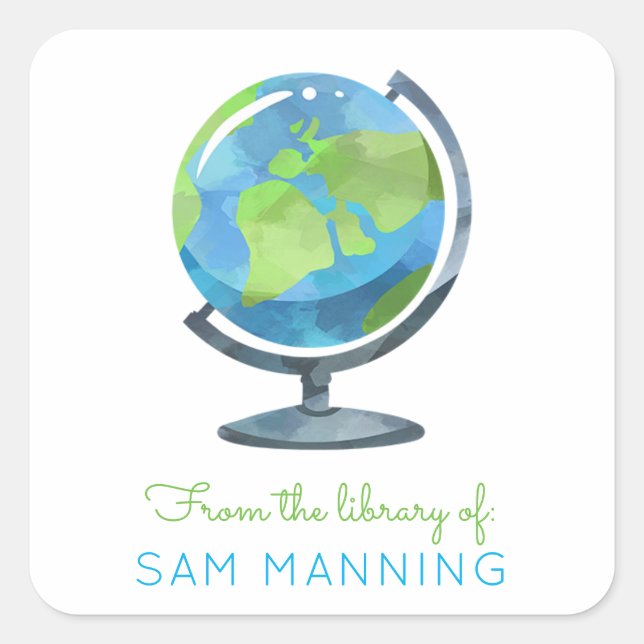 Pegatina Cuadrada Librería de Globe (Anverso)