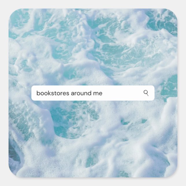 Pegatina Cuadrada librerías cerca de mí (Anverso)