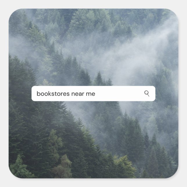 Pegatina Cuadrada Librerías cerca de mí en los bosques (Anverso)