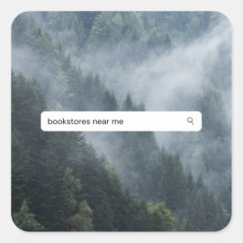 Pegatina Cuadrada Librerías cerca de mí en los bosques