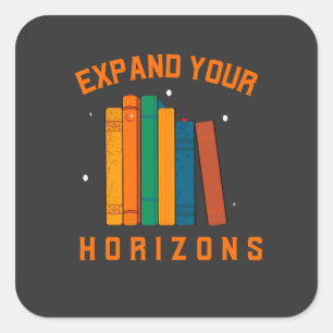 Pegatina Cuadrada Libro : Amplía tu horizonte