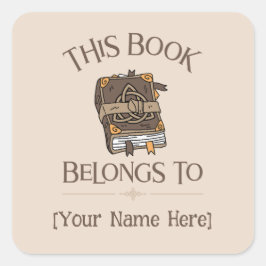 Pegatina Cuadrada Libro de ortografía Esto pertenece a las matrícula