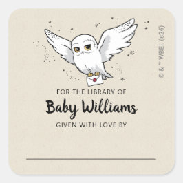Pegatina Cuadrada Libro de regalo para baby shower de HARRY POTTER™