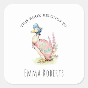 Pegatina Cuadrada Libro infantil "Este libro pertenece" de Jemima Du