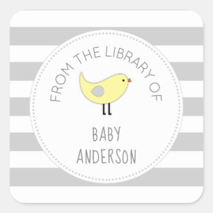 Pegatina Cuadrada Libro / placa de la ducha neutra para bebés con pá