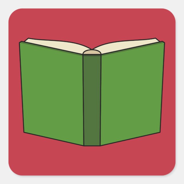 Pegatina Cuadrada Libro Verde personalizado (Anverso)