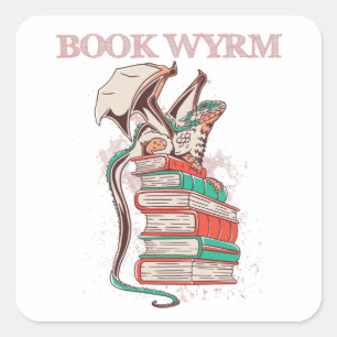 Pegatina Cuadrada Libro Wyrm