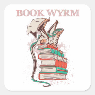 Pegatina Cuadrada Libro Wyrm