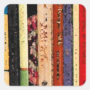 Pegatina Cuadrada Libros