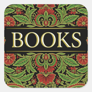 Pegatina Cuadrada Libros Amantes De Los Libros Escritores Lectores B