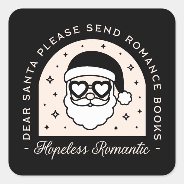Pegatina Cuadrada Libros de romance de navidades estéticos oscuros (Anverso)