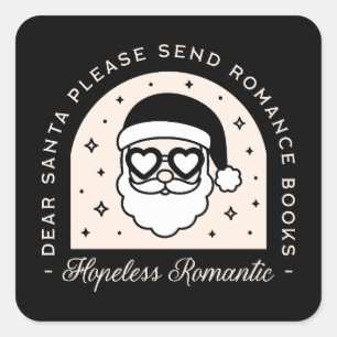 Pegatina Cuadrada Libros de romance de navidades estéticos oscuros