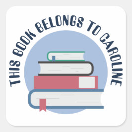 PEGATINA CUADRADA , LIBROS, LIBROS PILADOS, LIBROS DE TEXTO, PILAS D