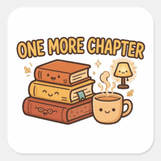 Pegatina Cuadrada Libros Lindos Leer Sticker Un Capítulo Más