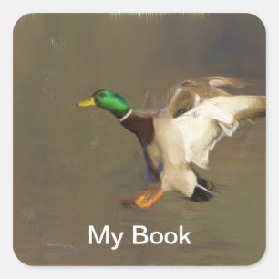 Pegatina Cuadrada Libros para aves silvestres