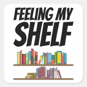 Pegatina Cuadrada Libros - Sintiendo mi estante