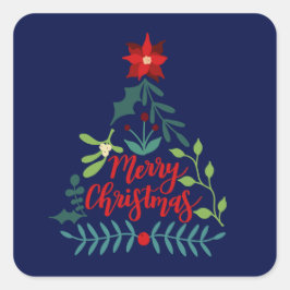 Pegatina Cuadrada Licencia de filiación de navidades