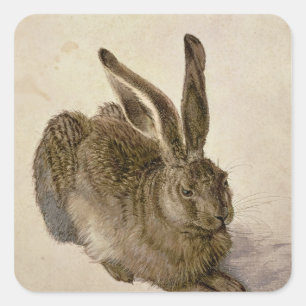 Pegatina Cuadrada Liebres, 1502