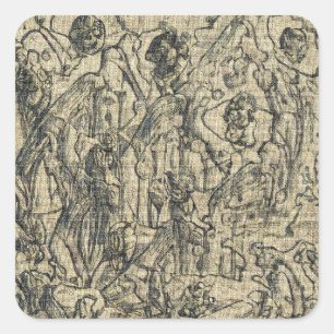 Pegatina Cuadrada Lienzo abstracto