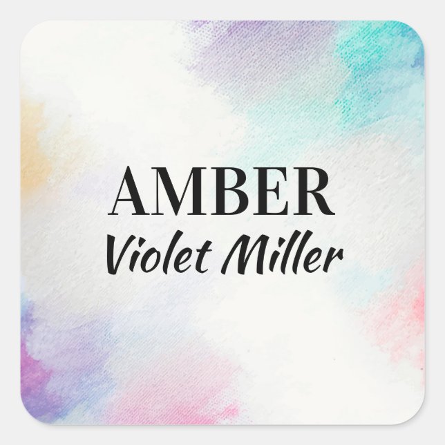 Pegatina Cuadrada Lienzo pintado (Anverso)