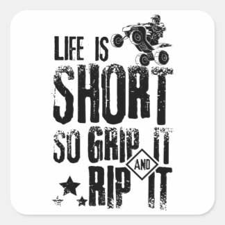Pegatina Cuadrada Life Atv Quad