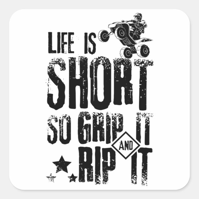 Pegatina Cuadrada Life Atv Quad (Anverso)