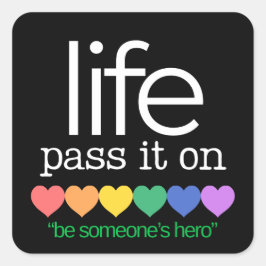 Pegatina Cuadrada Life Organ Donor Awareness Stickers